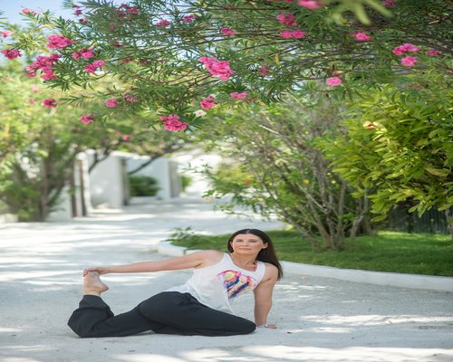 Woman doing yoga outdoors